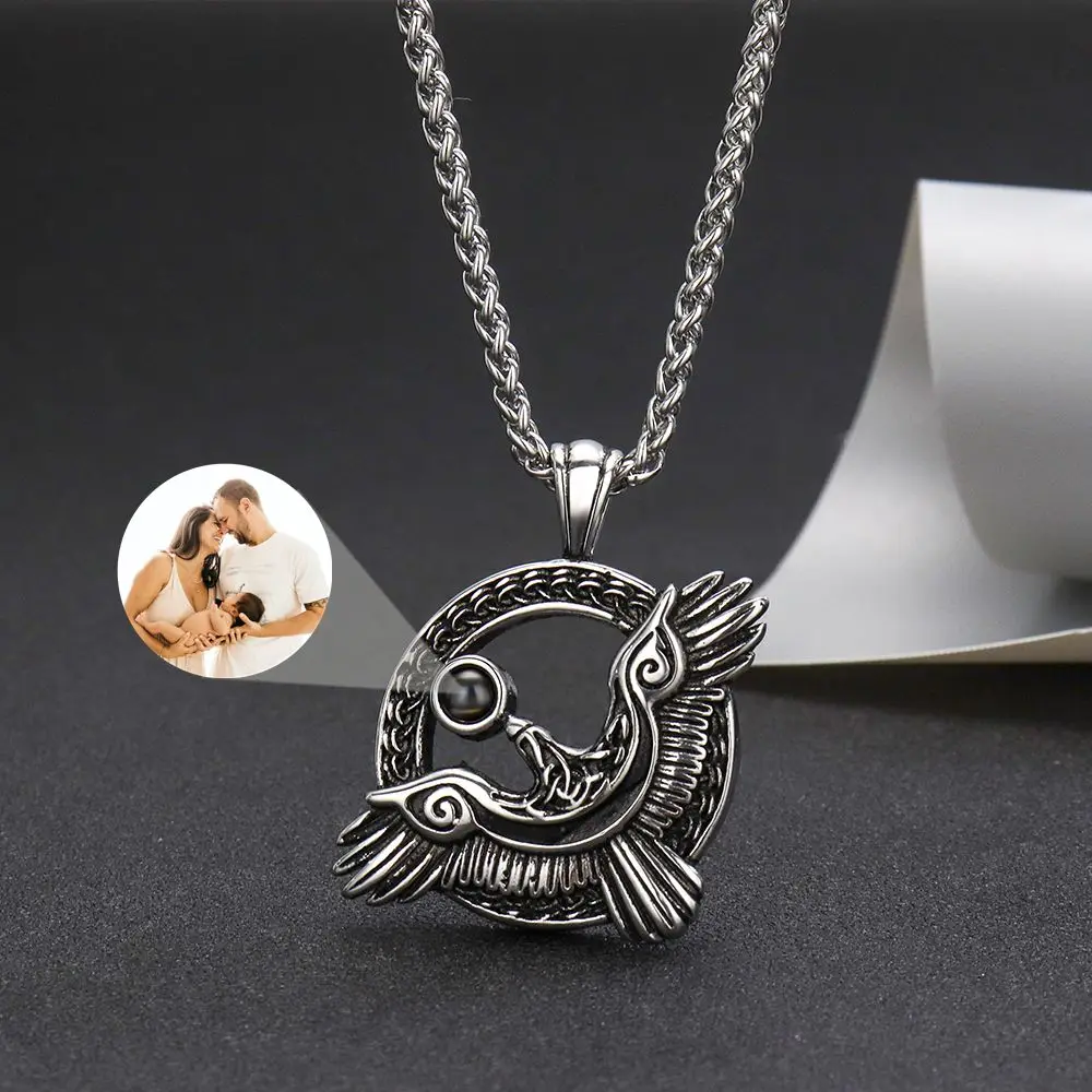 Personalized Custom Photo Projection Photo Necklace Stainless Steels Men's Necklace Couple Jewelry Boyfriend Memorial Gift - view 5