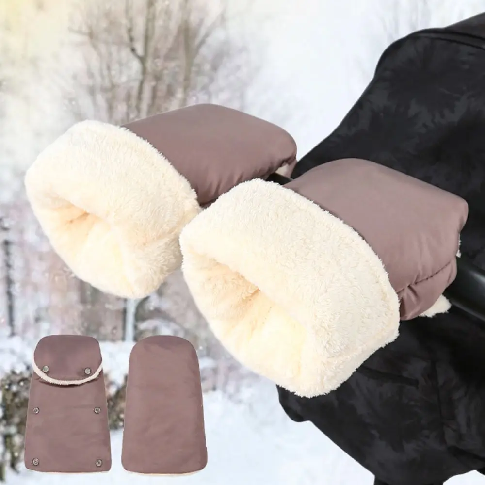 Cozy Baby Stroller Hand Muff Waterproof Windproof Thick Fleece Pram Gloves Winter Cold Weather Protection Accessory