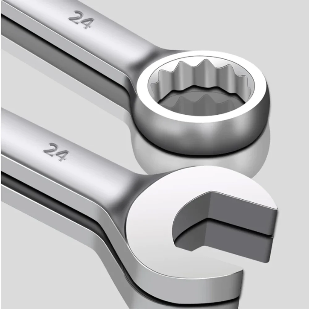1Pcs 6mm-50mm Metric Combination Wrench Spanner Plum Blossom Open-end Wrench Industrial Grade Double Head Auto Repair