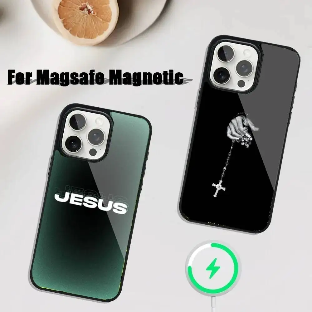 

Bible Jesus Christian Cross Phone Case For iPhone 16,15,14,13,12,11,Plus,Pro,Max Mini Magsafe Magnetic Wireless Charging