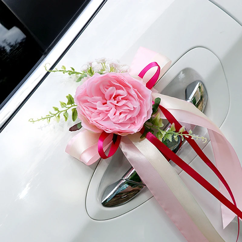 YOMDID Wedding Car Auxiliary Door Handle/Rearview Mirror Decoration Simulation Artificial Rose Flowers DIY Party Wedding Flowers