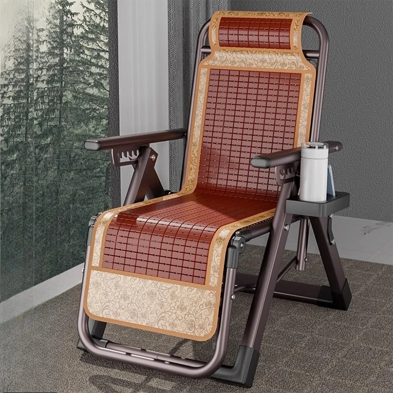 

Foldable Rattan Recliner Chair with Cushion Position Adjustable Lounge Chair for Patio Balcony & Office Breathable Wicker Sunbed