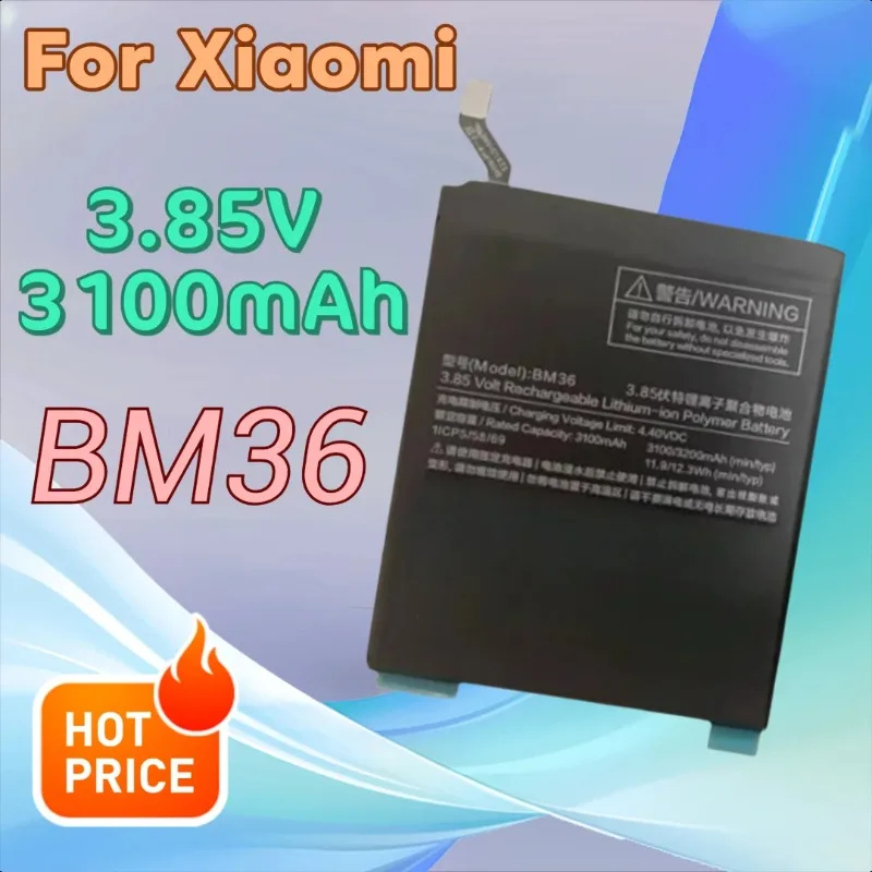 

Аккумулятор для мобильного телефона BM36 3,85 В, 3100 мАч для Xiaomi 5S