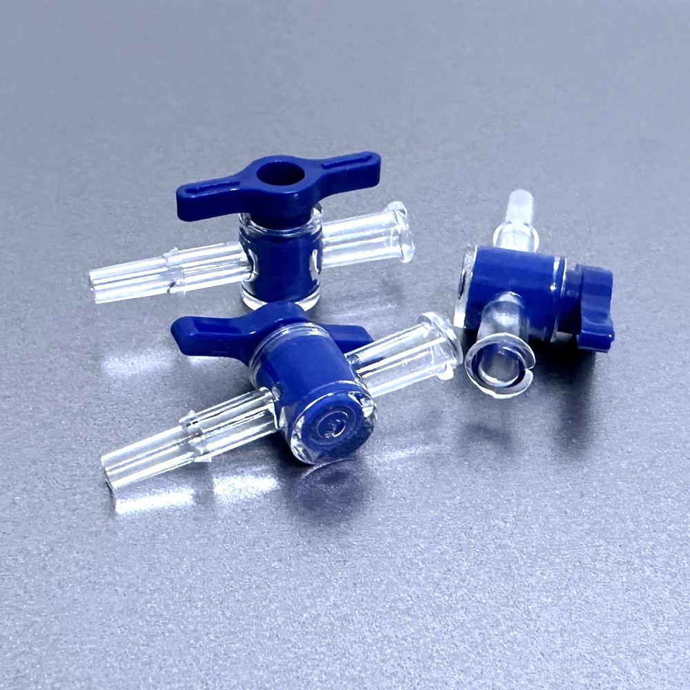 

10PCS Two-Way Stopcock Valve Lab Glassware for Scientific Research And Educational Use