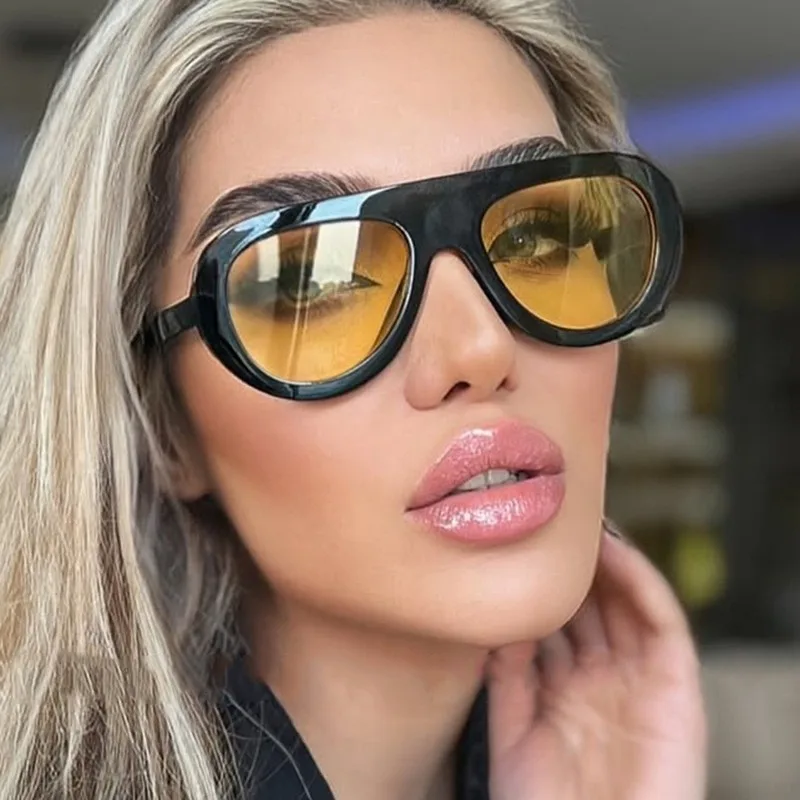 Lunettes de soleil Hip Hop surdimensionnées pour hommes et femmes, nuances de marque de styliste, tendance, Punk, UV400