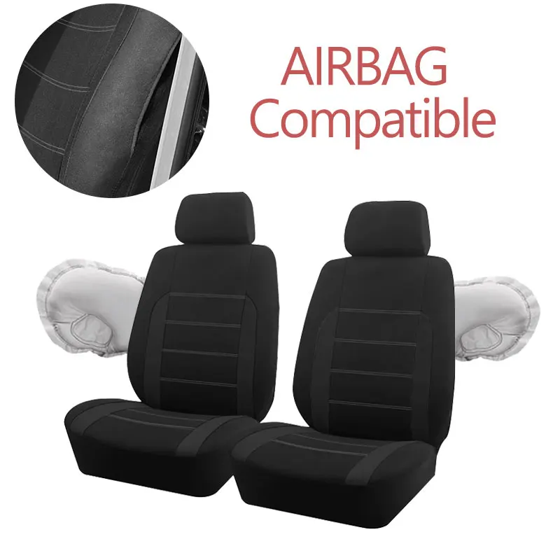 AUTO PLUS Fundas universales de tela para asientos de coche, aptas para la mayoría de los coches, SUV, camiones, furgoneta, accesorios para asientos