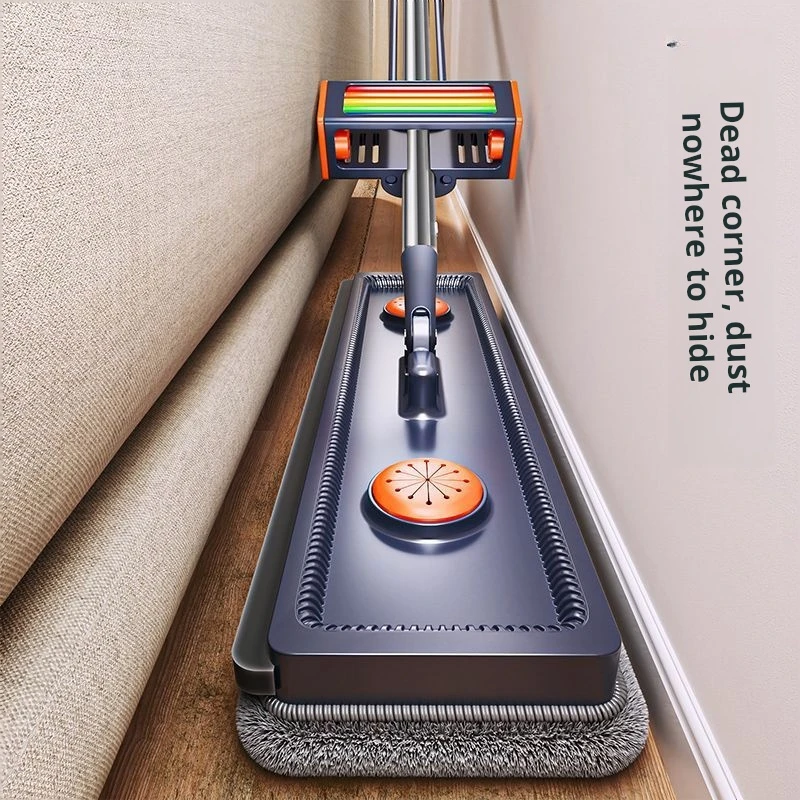 Hands-Free Wash Flat Mop 33cm Panel Lazy Mop Wet and Dry Dual Use Household Floor Cleaning Magic Mop Self-Cleaning Squeeze Mop