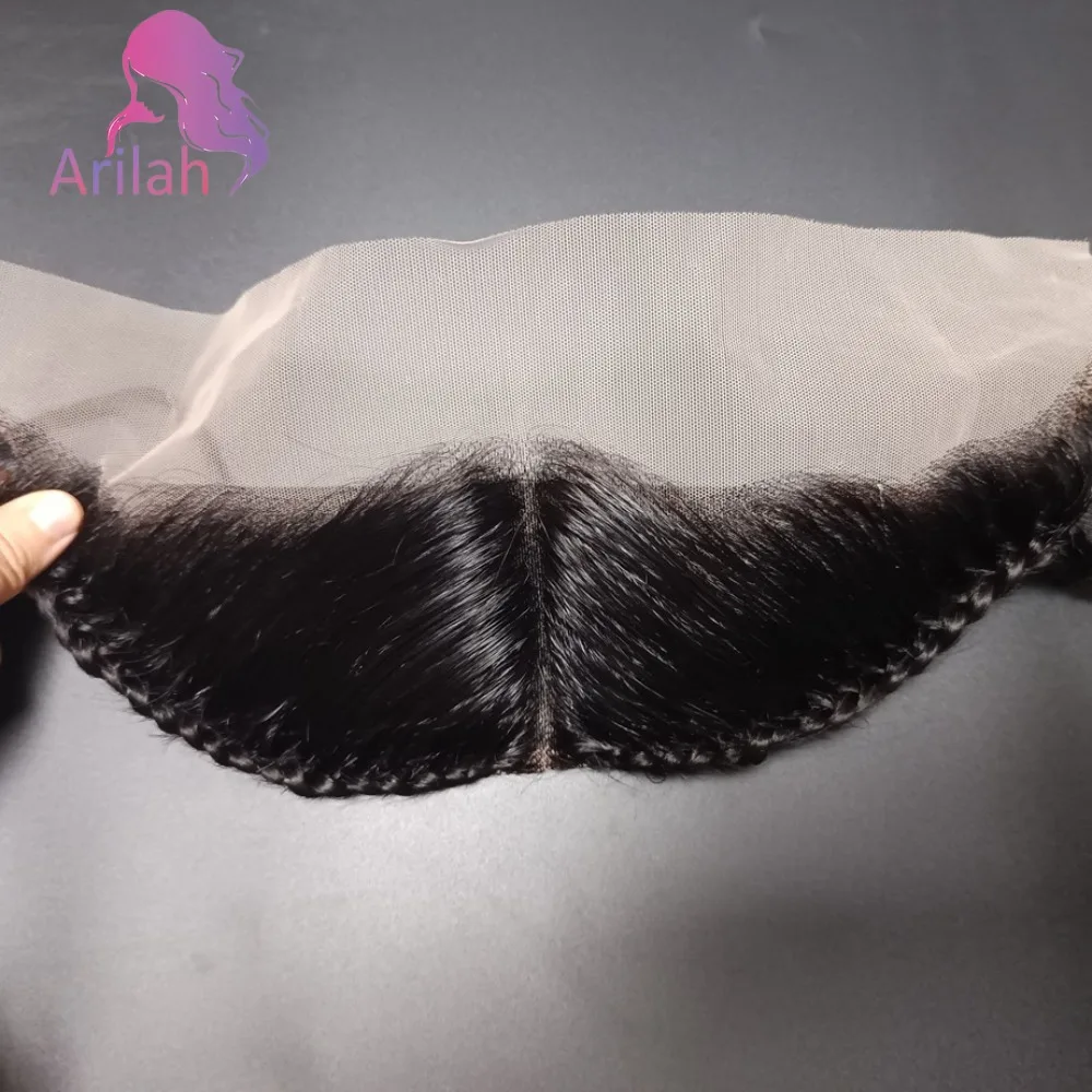 13X4 투명 레이스 프론탈 (땋은 머리 포함) 10인치 내추럴 컬러 레미 헤어 레이스 프론탈 (여성용)