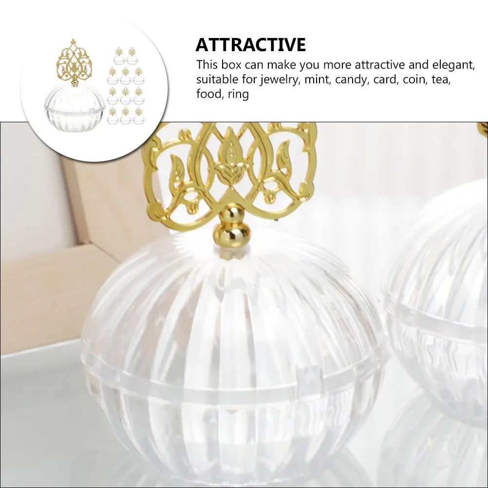 

12pcs Candy Box Transparent Elegant Storage Boxes for Party Wedding Favors Birthday Gifts Jewelry Mint Tea Food Packaging