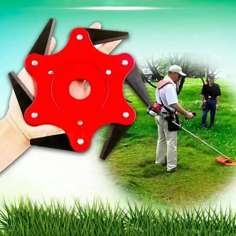 رأس قاطع جزازة العشب ذو 6 شفرات - مرفق قاطع فرشاة عالمي متعدد الأغراض للعشب والأعشاب (ياسب معظم قادين) #1