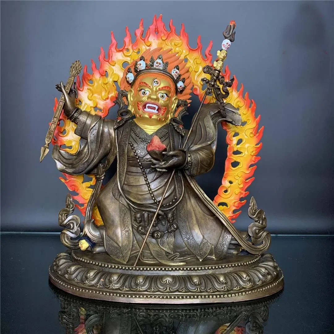 Rare GOOD Nepal Tibet Temple brass MAHAKALA Gongbu cuoda Buddha statue Buddhist hall Worship protection large