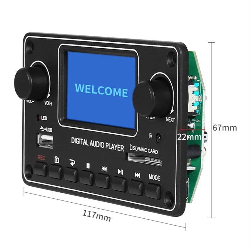 LCD MP3 플레이어 모듈, 28x64 디스플레이, 블루투스 디지털 오디오 디코더 보드, TDM157 USB SD BT FM, 자동차 홈 앰프용