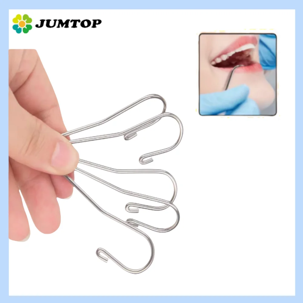 5Pcs Stainless Steel Dental Lip Hooks, Endodontic Retractor for Root Canal Treatment & Apex Locator Use, Dental Clinic Lab Tools