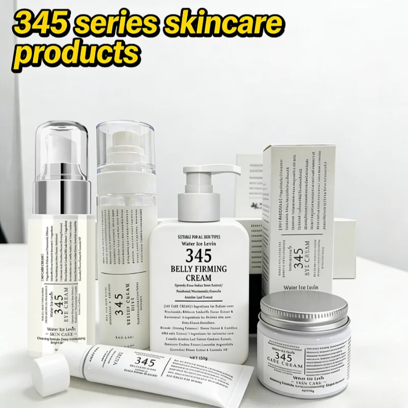 Productos para el Cuidado de la Piel Serie 345, Set de Crema para Ojos, Sérum y Crema Facial, Efecto Lifting, Hidrata y Humecta, Repara las Ojeras