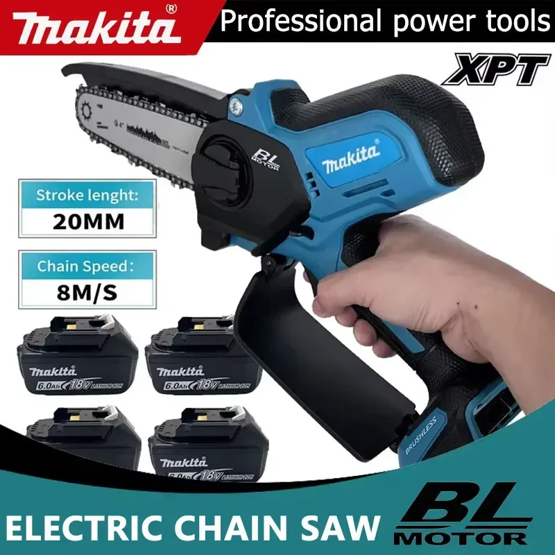 

Аккумуляторная цепная пила Makita 18В для деревообработки, маленькая ручная электрическая 6-дюймовая мини-пила для распиловки древесины, портативная цепная пила-сабля