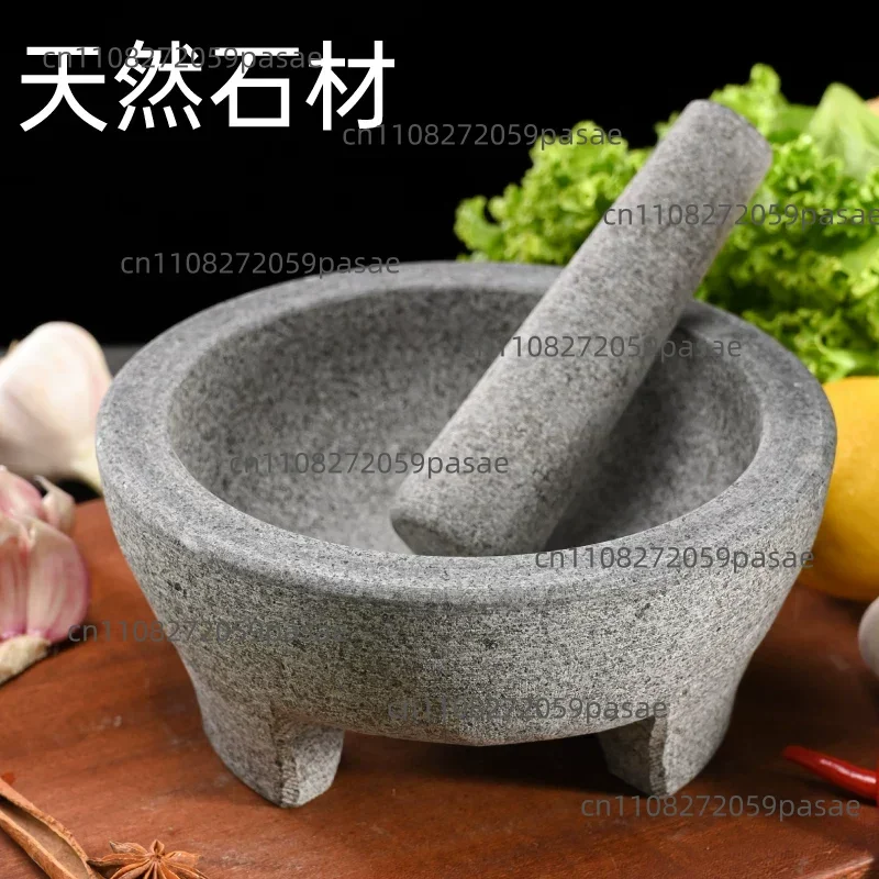Three-legged Garlic Mortar for Home Use: Mortar, Garlic Crusher, Garlic Peeler, and Herb Grinder