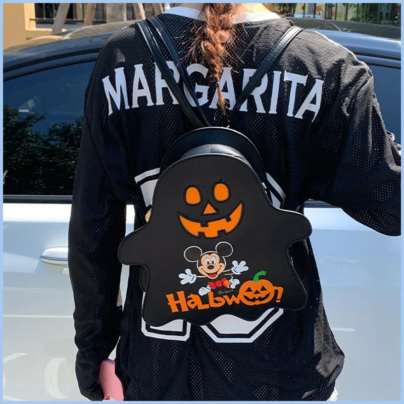 Torby Halloweenowe z Myszką Miki Disneya, Damski Plecak Modny i Wysokiej Jakości, Damska Torba na Ramię, Zabawna Halloweenowa Torba z Dynią