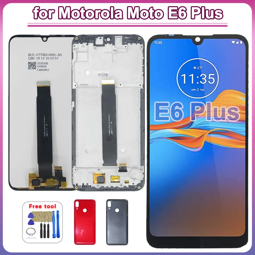 LCD for Motorola Moto E6 Plus XT2025 Phone LCD Display Touch Screen Digiziter Assembly High-quality Replacement LCD with Frame