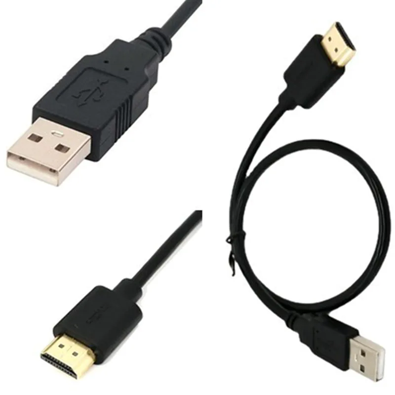 

USB Power Cable To HDMI-Compatible Male To Male Charger Cords Charging Cable Splitter Adapter For Smart Device USB 2.0 To HDMI