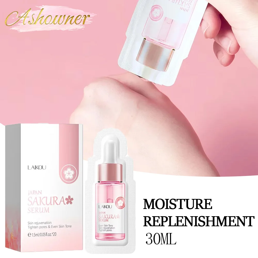 

Sakura Face Fluid Essence Moisturizing Skin Shining Cherry Blossom Hyaluronic Acid Serum Essence Shrink Pores Tightening Skin