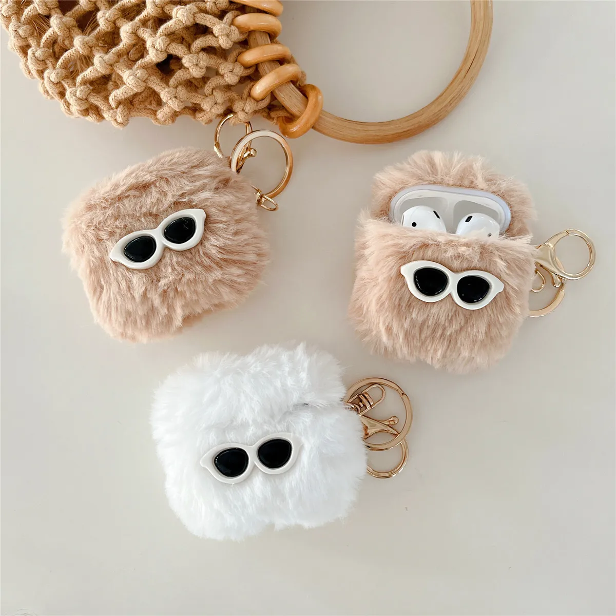 Cute Fluffy Bear Earphone Case For Apple Airpods 3 1 Pro 2 USB C Cover Lovely Fur Cover For Airpods pro2 3 case for airpod 3 pro