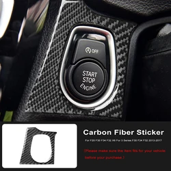 For BMW 3 4 Series F30 F32 2013 2014 2015 2016 2017 2018 Carbon Texture Car Interior Start Stop Engine Frame Cover Sticker Decal