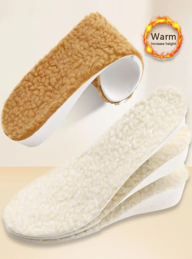 1 Pair Winter Warm Height Increase Insoles, Sports Shock Absorption Shoe Pads for Men & Women, Shoe Accessories