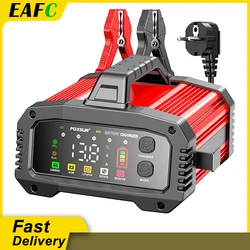 25A/15A Smart Car Battery Charger for 8- Stage 12V-24V Motorcycle Lead Acid AGM GEL LiFePo4 Batteries Car Booster Pulse Repair