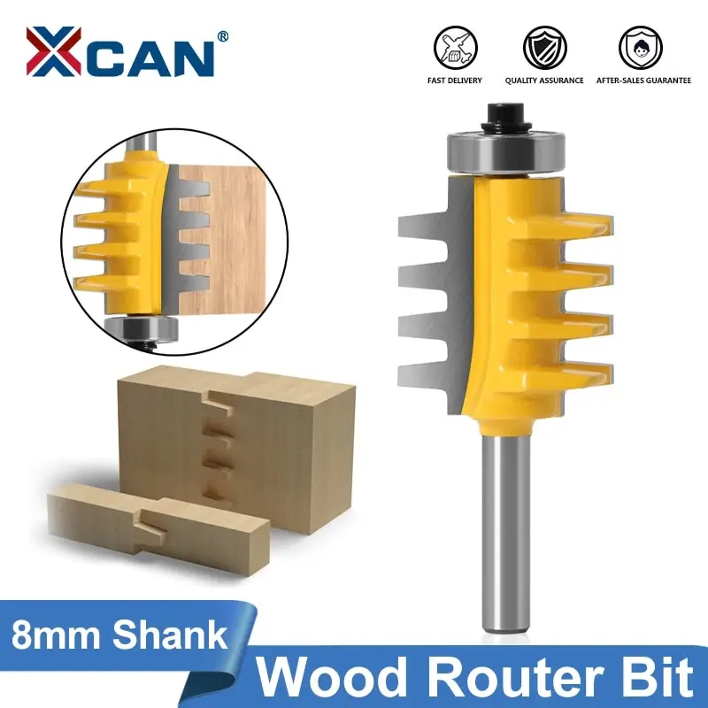 XLilMilling-Fraise à joint de doigt réglable, mèche de routeur à colle réversible, coupe-tenon, rail de tige de 8mm