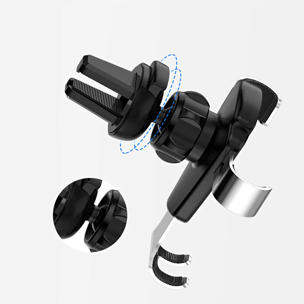 Car Air Vent Phone Holder Stand Metal Golden 360 Degree Rotation Anti Slip Pad Phone Rack for Smartphones Navigator Use