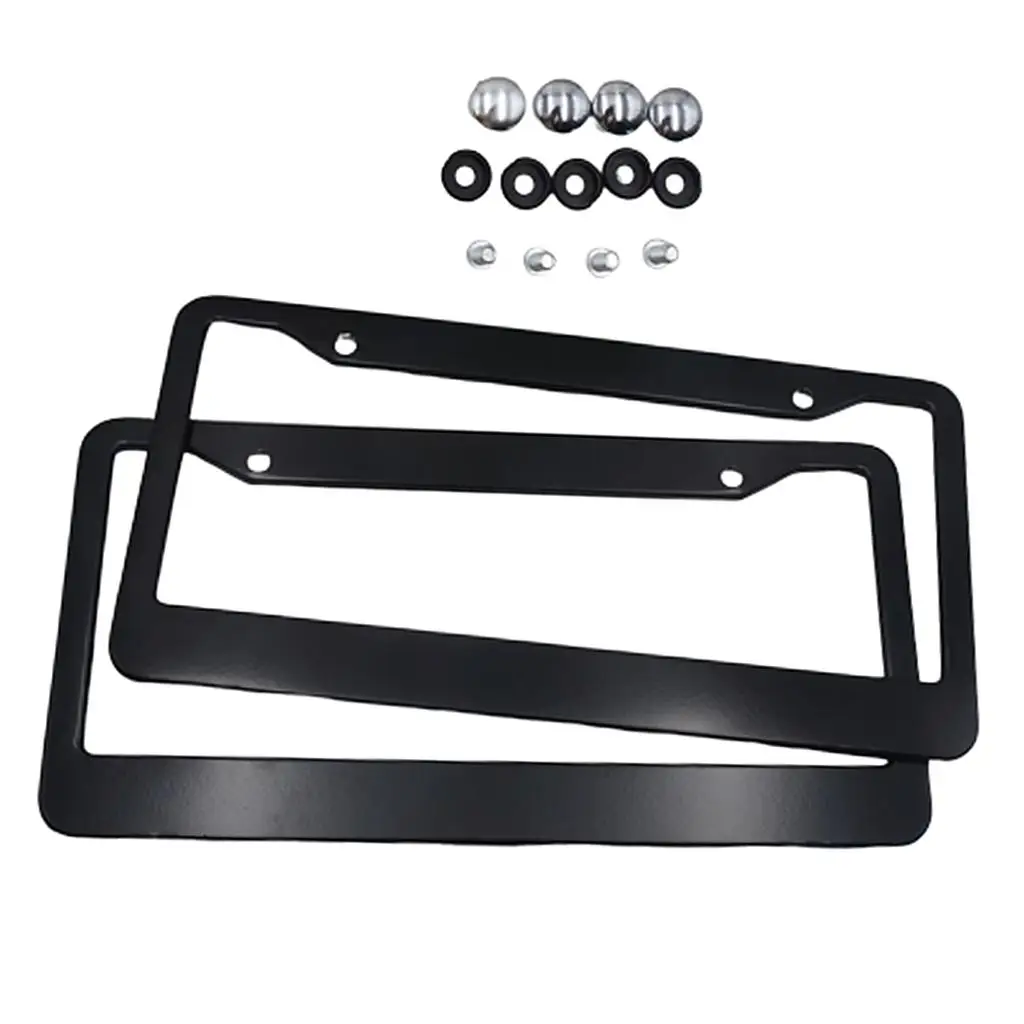 2X Universal Car Auto Racing License Plate Frame Tag Protection Cover Holder