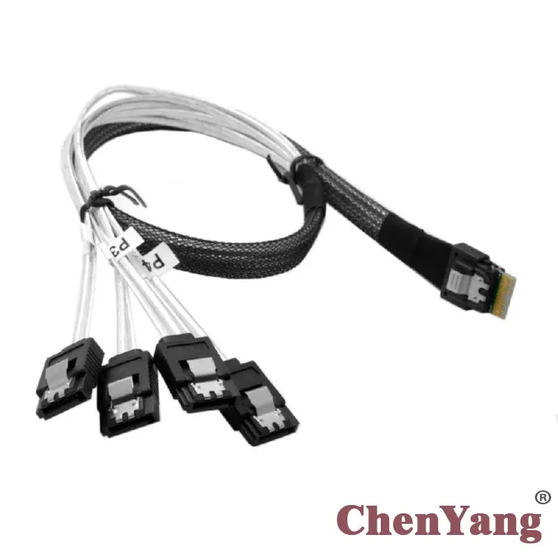 Xiwai Chenyang 4 SATA Target Hard Disk Raid to  Slim Line SAS 4.0 SFF-8654 4i 38pin Host  Cable