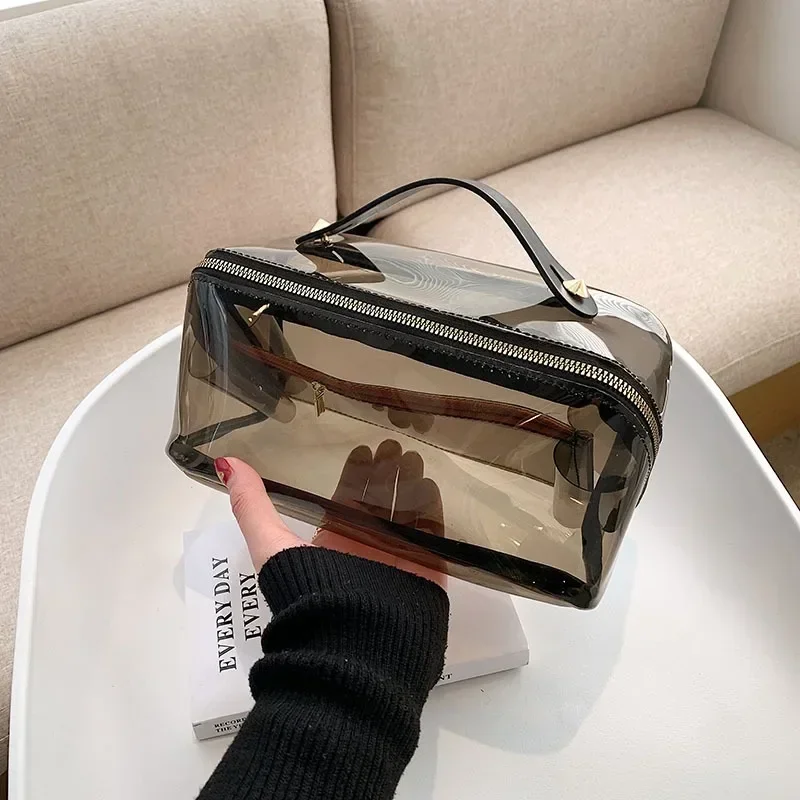 2023 Transparent Makeup Bag Fashion Travel Women\'s Cosmetic Bag Beauty Case Large Capacity Portable Handbags Toiletry Kit Ladies