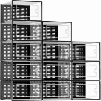 12-Pack Stackable Shoe Storage Boxes 1