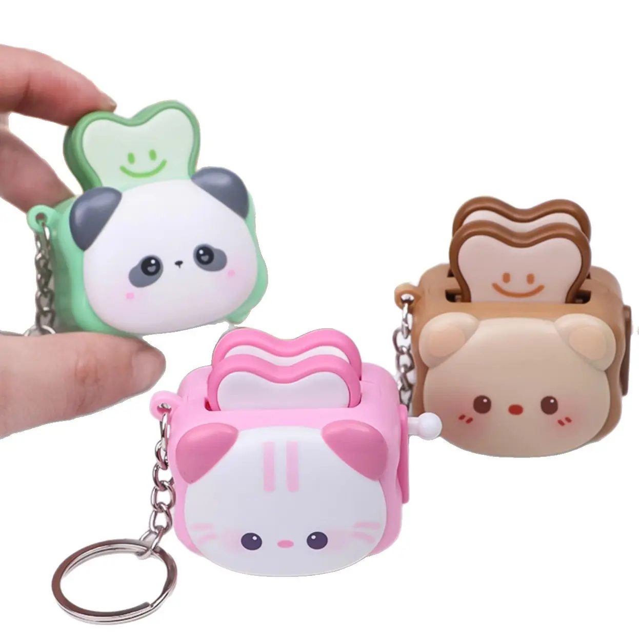 Cute Sound-Making Toaster Panda Keychain Pendant – Creative Stress-Relief Toy Delicate Key Chain, Cartoon Adorable Charm for Bags & Car Keys, Perfect Little Gift for Daily Use image 5