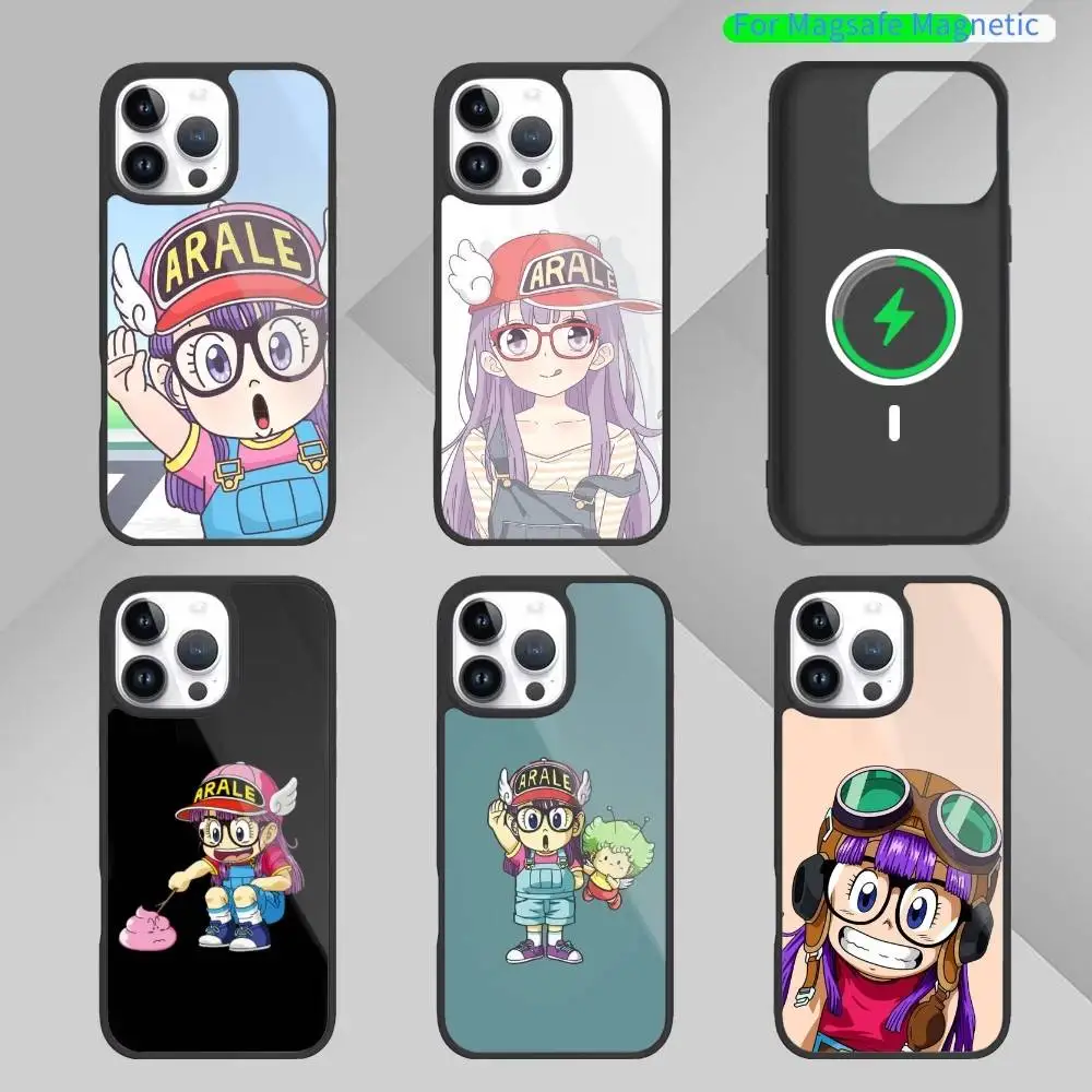 

Anime A-Arale C-Cartoon Phone Case For iPhone 14,16,15,13,17,12,Plus,Pro,Max Magnetic For Magsafe Frosted Cover