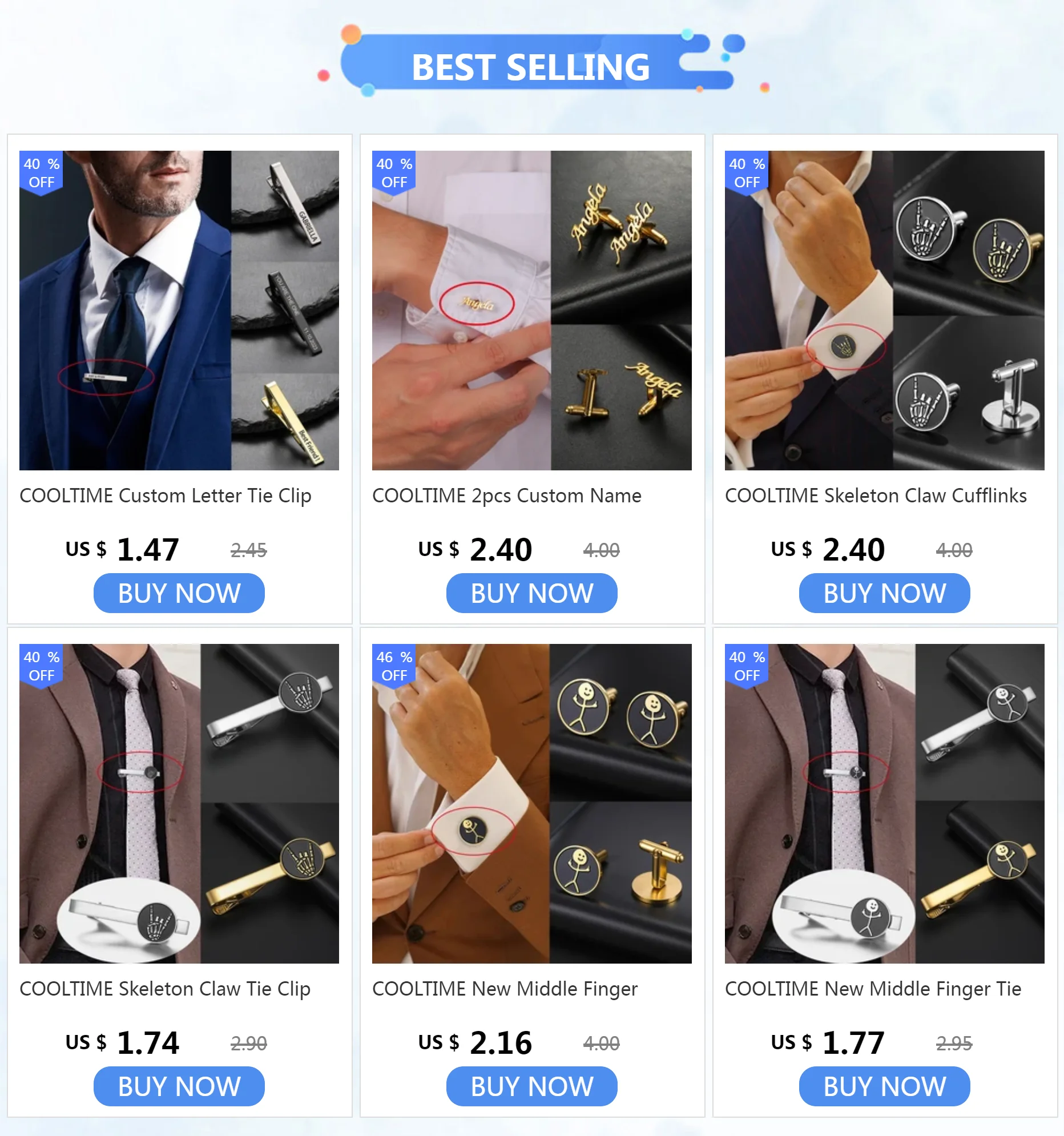 COOLTIME Benutzerdefinierte Brief Krawattenklammer für Männer Edelstahl Trend personalisierte gravierte Namen Krawattenklammer Schmuck Bussness Geschenk – Detail 1