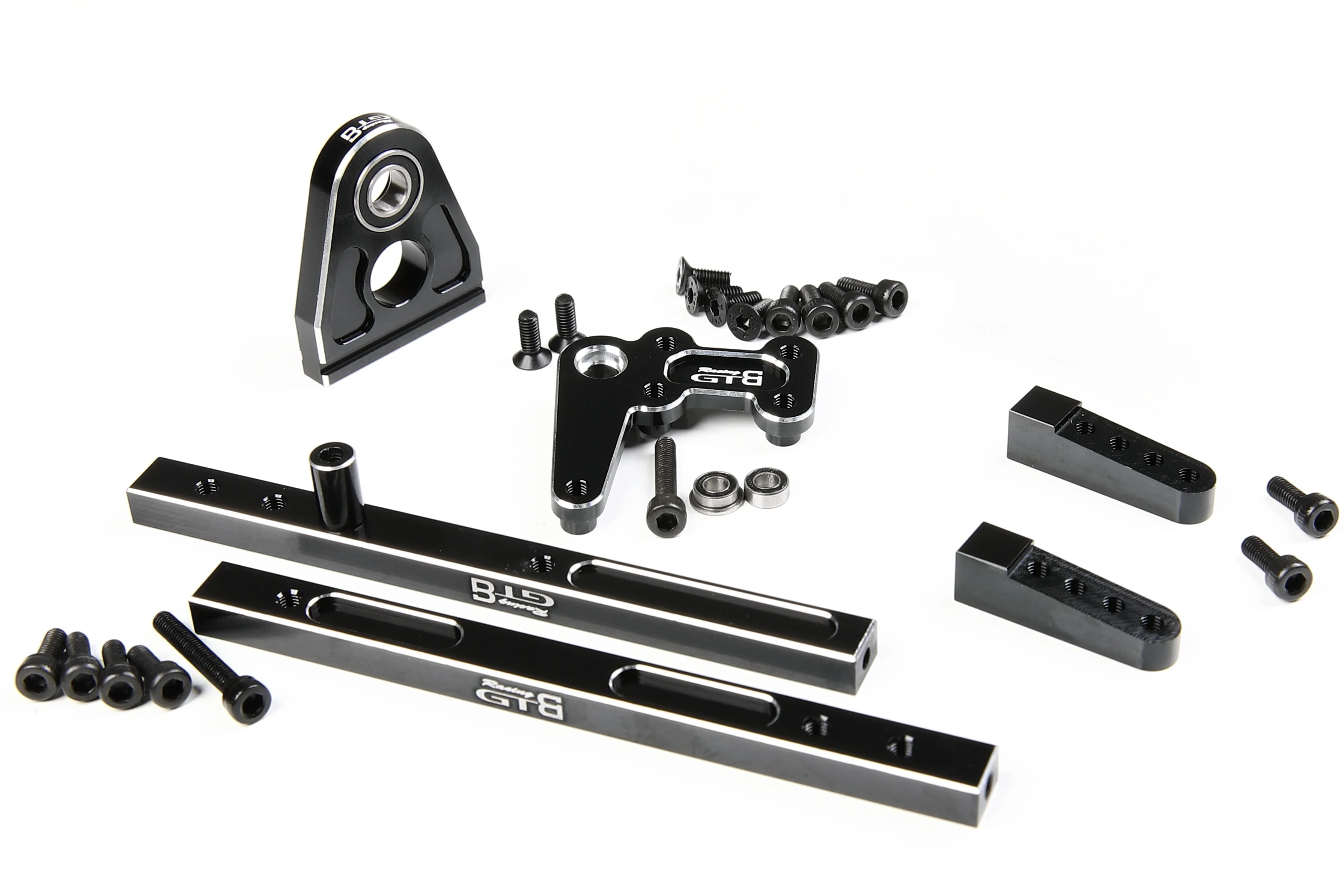 GTB Kyosho-Metal Direção Linkage Servo Motor, Monte Anteparo para 1/8 RC Car, Mad Force Kruiser FOXX Mad Crusher, Parte de Atualização