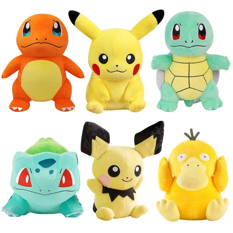Pokemon Stuff Plush Toys Kawaii Pikachu Pichu Charmander Squirtle Psyduck Anime Soft Dolls Doll Kids Birthday Christmas Gift