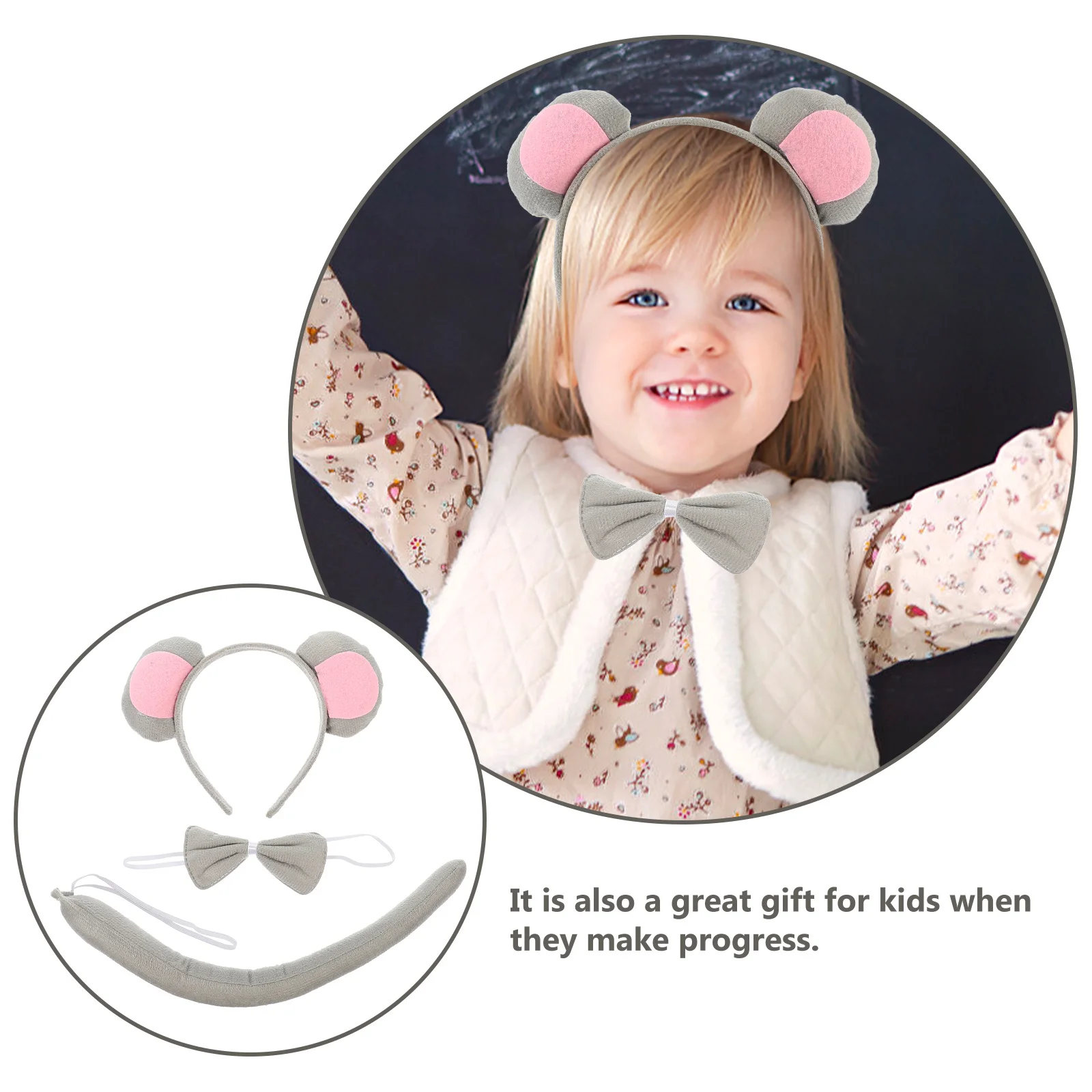 

Детский костюм с героями мультфильмов, комплект из 3 предметов, хлопковый галстук-бабочка, хвост мыши, товары для вечеринок, театральный подарок, Рождество, Хэллоуин, игра