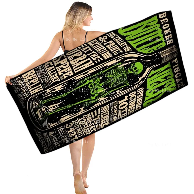 A Green Skeleton Is Trapped In A Bottle Waiting For You To Open It Quick Drying Towel By Ho Me Lili Fit For Yoga