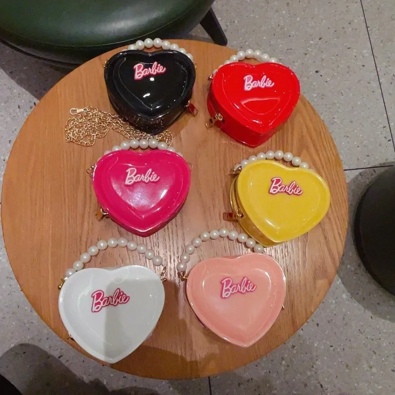 2025 جديد الصيف باربي الكورية نمط القلب صفر محفظة لطيف أنيق المرأة التسوق Kawaii الفتيات حقيبة كروسبودي صغيرة