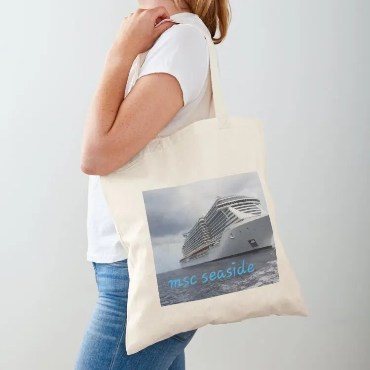 

Msc seaside cruise ship Tote Bag women bag shopper bag women canvas tote men's Handbags women