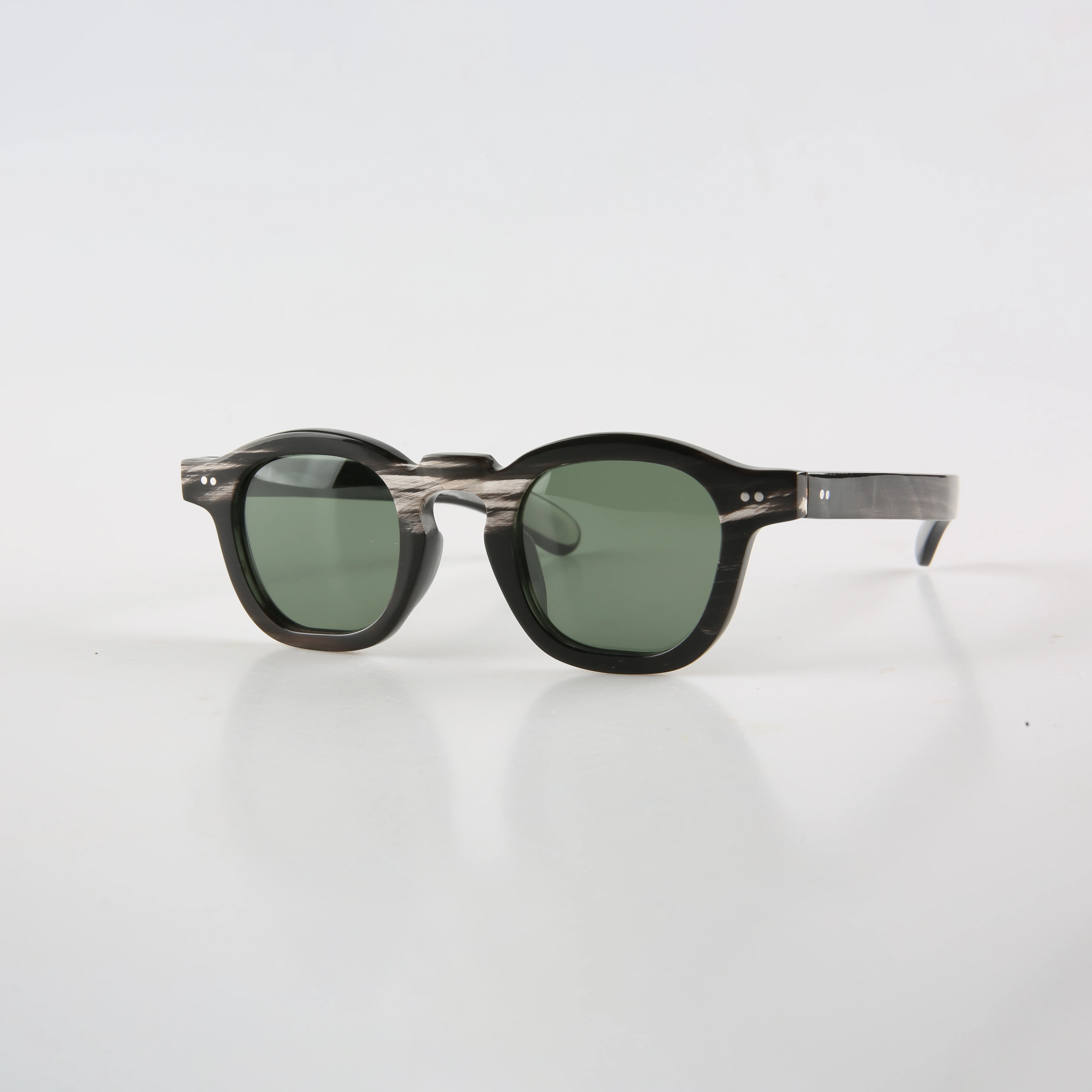 Women Sunglasses Men Unique Square Vintage Retro Polarized Handmade Buffalo Horn Stripes Man Sunglass Fashion Classic Glasses