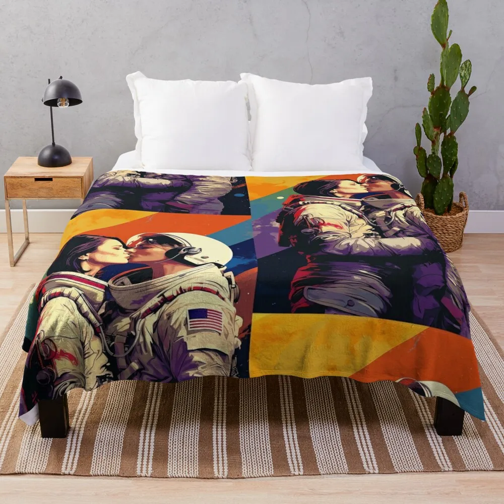 

Cosmic Love, Girls in Love Throw Blanket Thermals For Travel Fashion Sofas Sofas Blankets