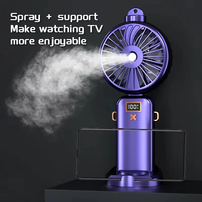 Xiaomi MIJIA Mist Fan Складной портативный Mni 5-скоростной охлаждающий цифровой дисплей Перезаряжаемый маленький подвесной вентилятор на шею Новый 2025