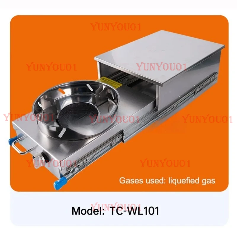 RV Stainless Steel Gas Stove Pull-out Slide Out Kitchen for Camper Trailer Caravan Motorhome