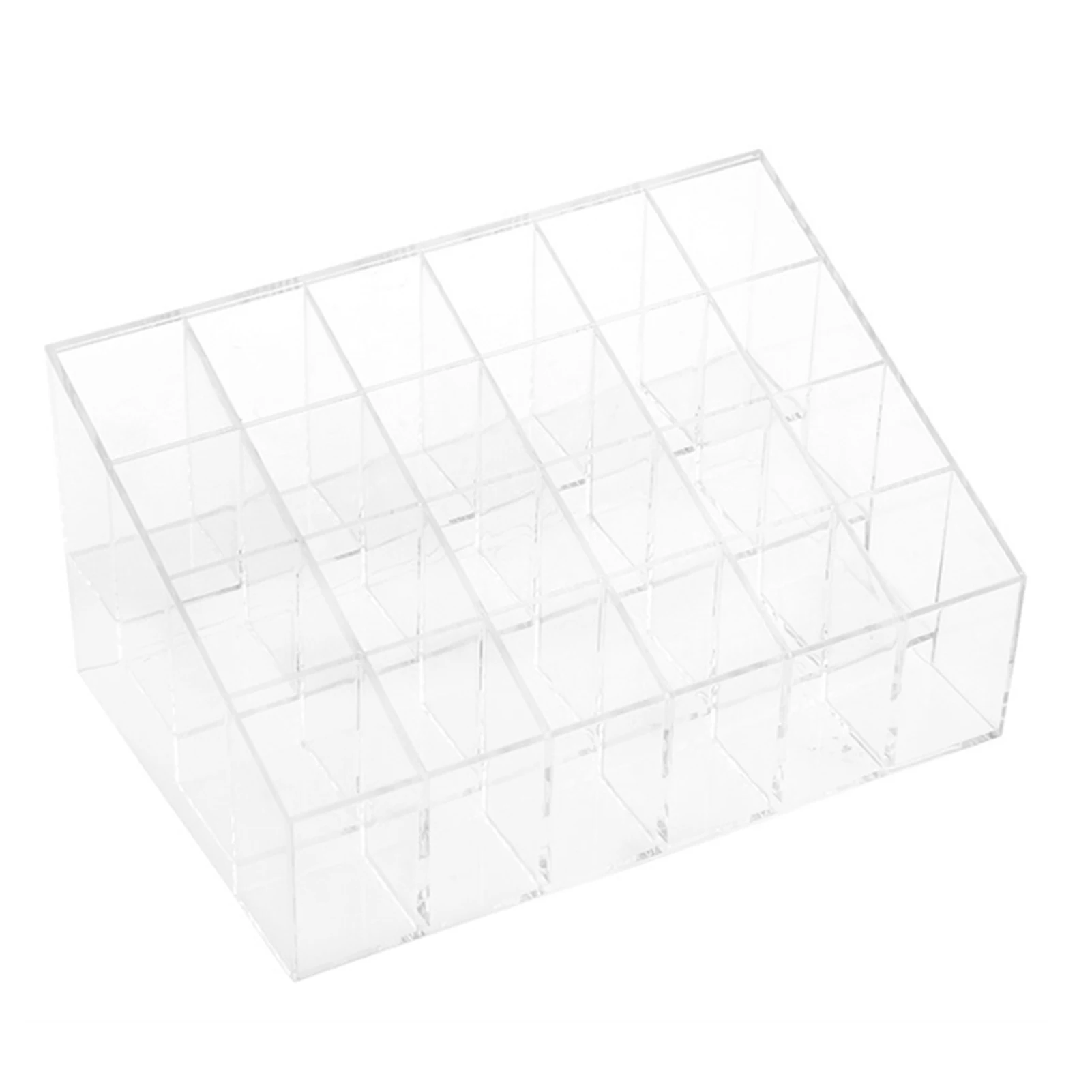 24 Grids Lipstick Nail Polish Organizer Acrylic Lipstick Display Stand Makeup Organizer Storage Box Brushes Holder Cosmetic Case