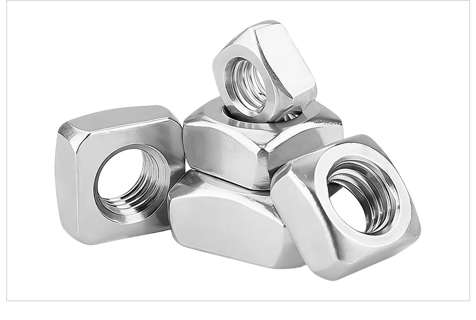DIN557 Vierkantmuttern 304 Edelstahl M3 M4 M5 M6 M8 M10 M12 Vierseitige Muttern für industrielle Befestigungen – Detail 7