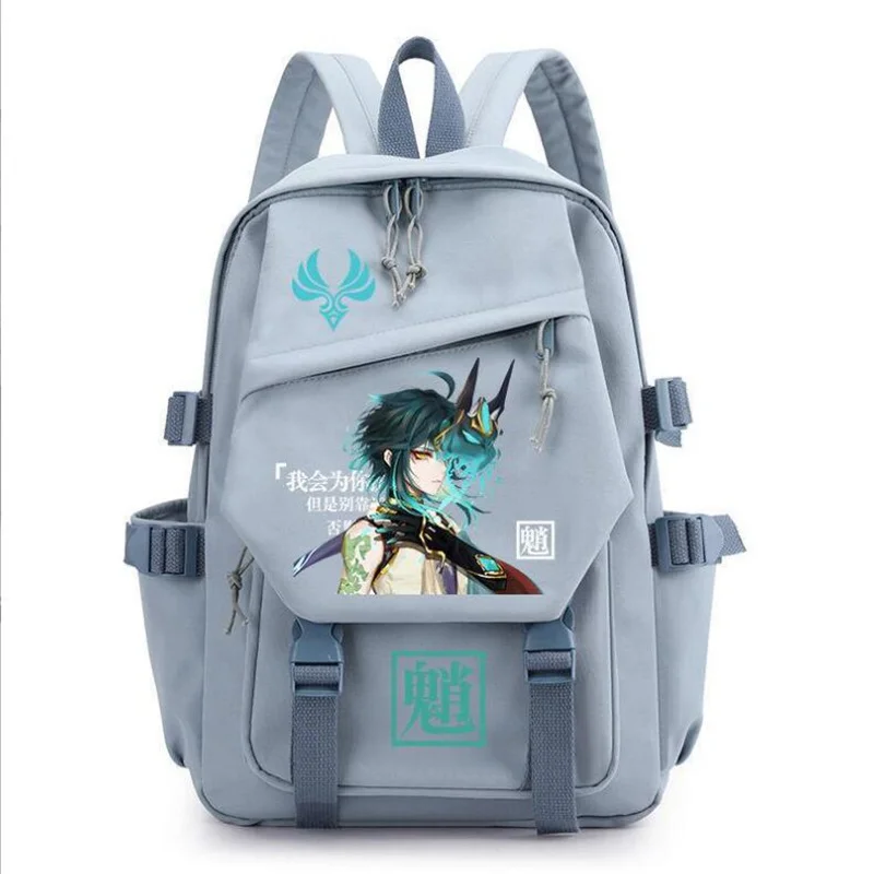 Genshin Impact Cartoon Backpack Teenarges Schoolbag Laptop Bags Game Xiao Keqing Men Women Fashion Outdoor Mochila